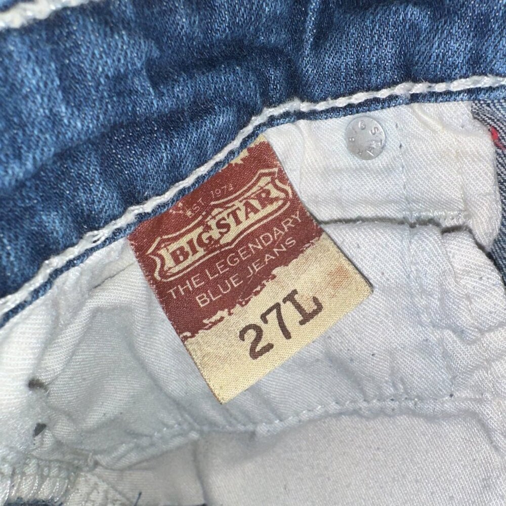 Big Star Remy Low Rise Women's Jeans Size 27 Long Dark Blue Bootcut Vintage - Picture 9 of 15